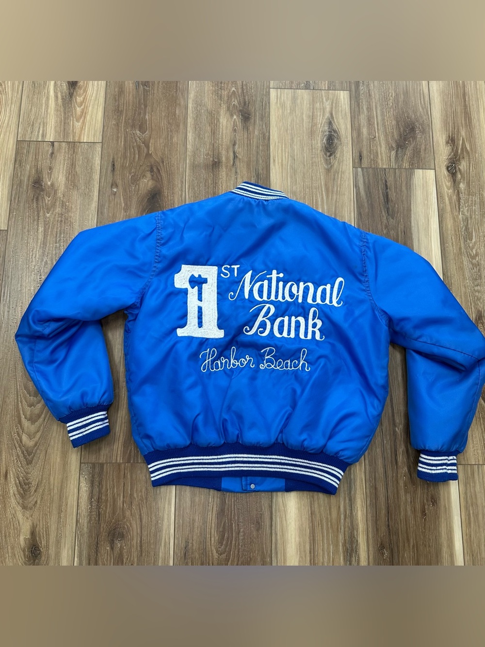 Vtg Buccaneer West Wind Chainstitch Embroidered Satin Bomber Jacket, Small